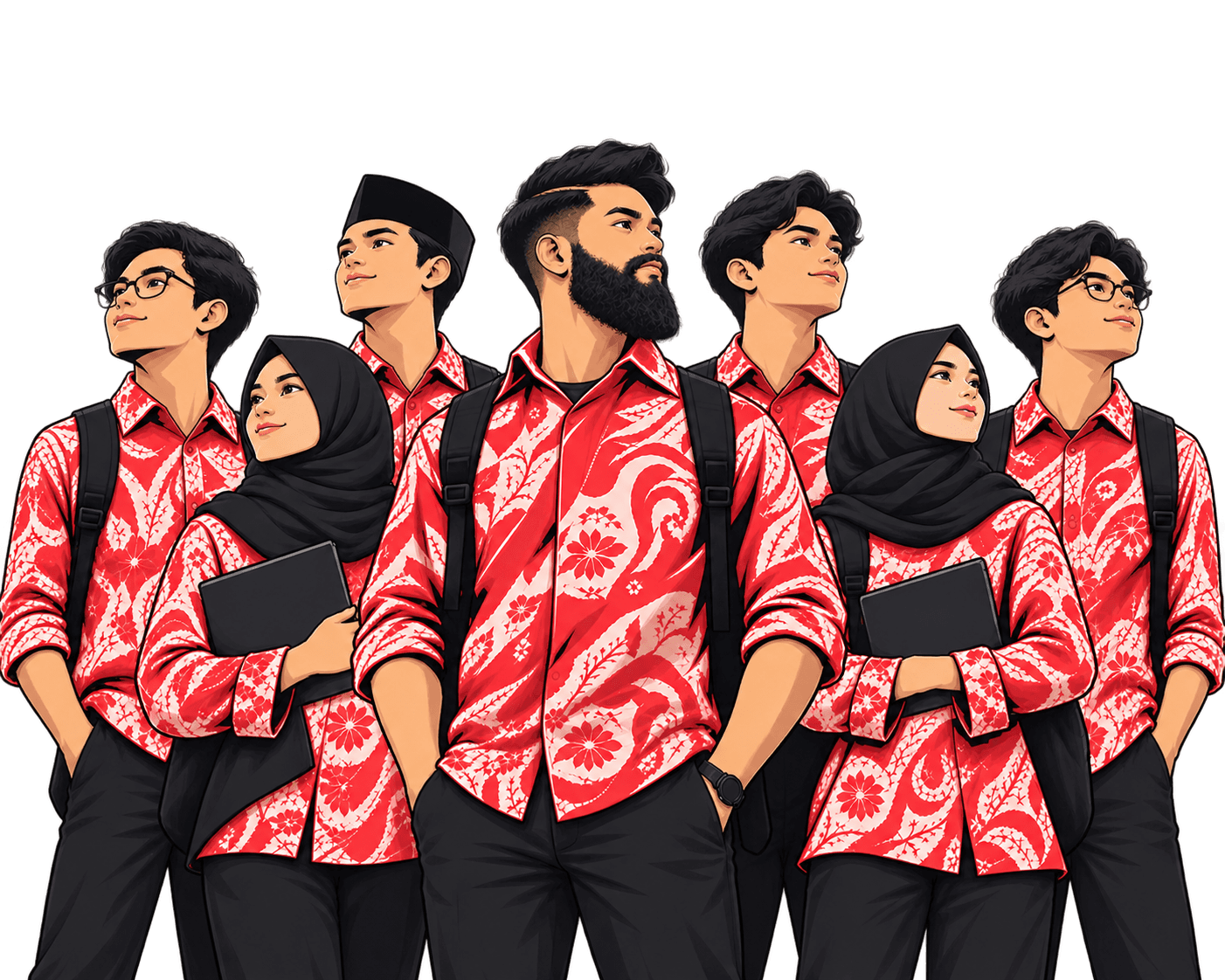 Anak muda Garuda Keadilan Kabupaten Bekasi, kompak pakai batik merah, siap gerak bareng